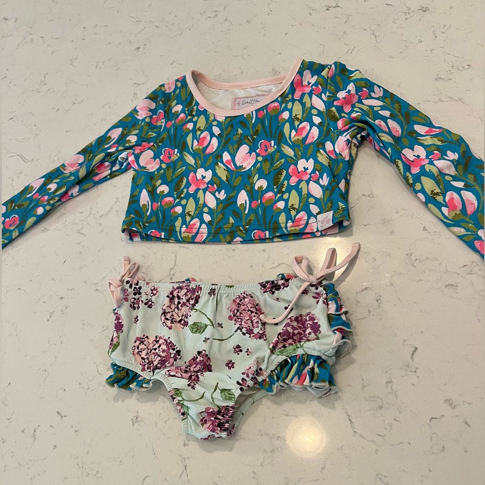 Sweet Honey cropped rashguard swimsuit 5T